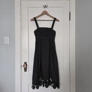 Catherine Melandrino Empire Waist Midi Dress – Size 2 - Black